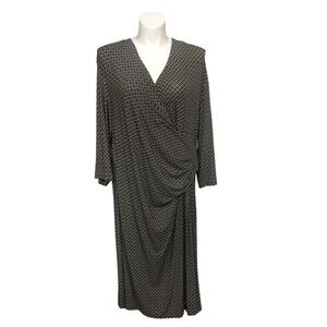 J. Jill Black and Tan Patterned Long Sleeved Dress